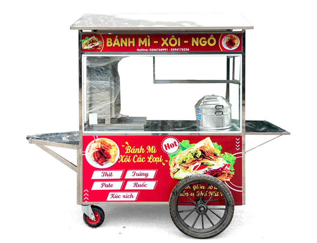Xe đẩy bán xôi phù hợp với nhiều mô hình kinh doanh