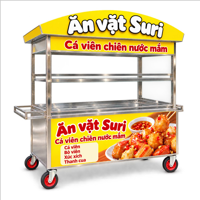 Xe đẩy cá viên chiên nước mắm Suri 1m8 XI-180-MV