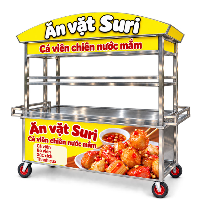 Xe đẩy cá viên chiên nước mắm Suri 1m8 XI-180-MV
