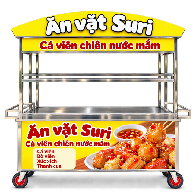 Xe đẩy cá viên chiên nước mắm Suri 1m8 XI-180-MV
