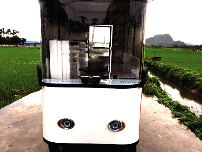 Xe điện bán hàng rong không gian trưng bày tối ưu