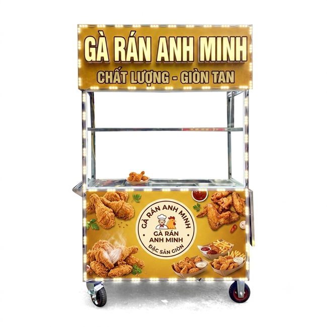 Xe gà rán Anh Minh 1m2 mái bằng XI-120-MB