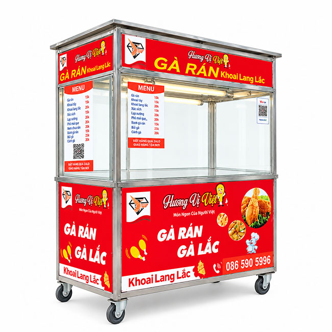 Xe gà rán khoai lang lắc mái bằng 1m5