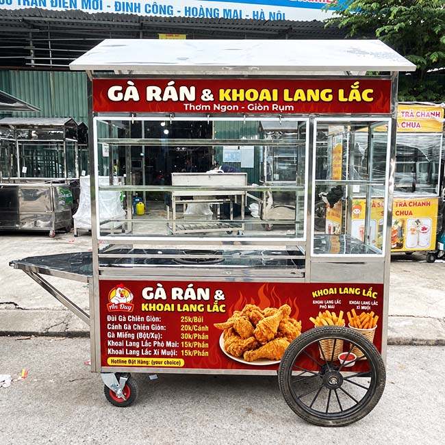 Xe gà rán khoai lang lắc 2m Quang Huy giá tốt