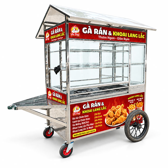 Xe gà rán khoai lang lắc 2m thiết bị điện