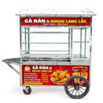 Xe gà rán khoai lang lắc mái chùa 2m màu đỏ XI-200-MB
