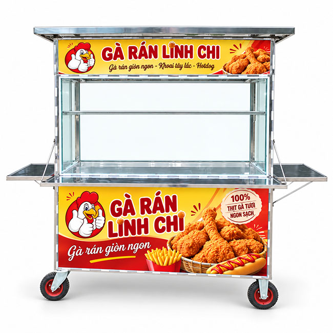 Xe gà rán mái bằng Linh Chi 1m8 xây dựng thương hiệu tốt