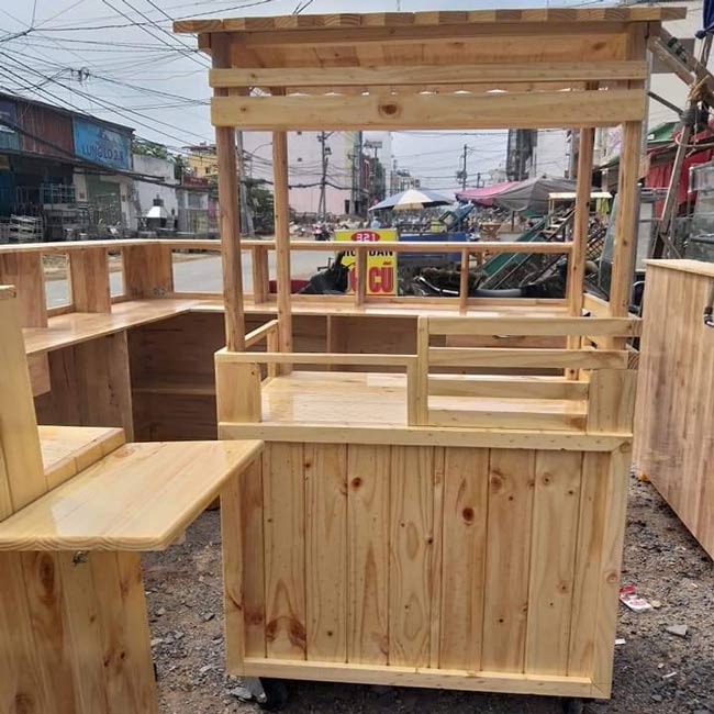 Xe trà sữa gỗ dễ xuống cấp nếu thường xuyên ngoài trời