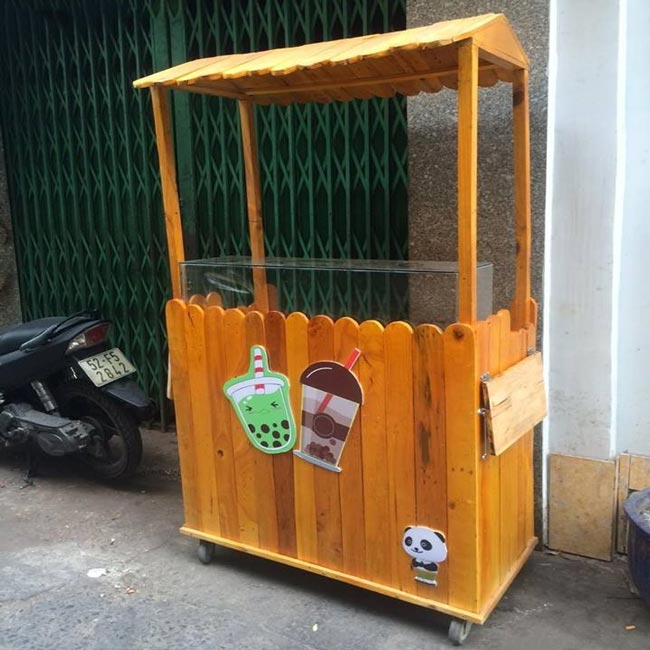 Xe trà sữa gỗ phù hợp với nhiều mô hình