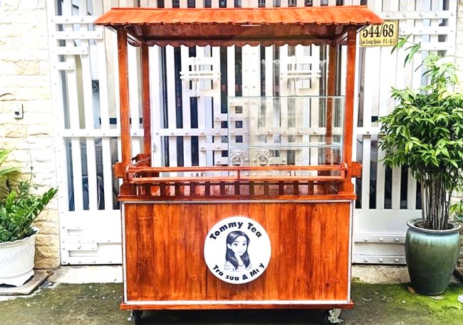 Xe trà sữa gỗ tạo cảm giác thân thiện
