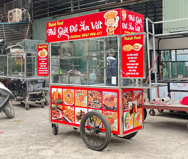 Bảng giá xe bán thịt xiên theo kích thước