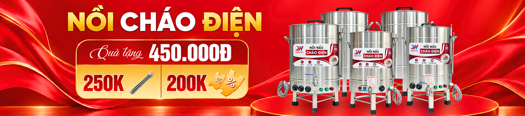 10+ Mẫu Nồi Nấu Cháo Công Nghiệp bằng điện gia công Inox 304
