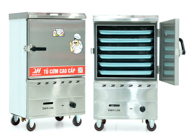Cấu tạo tủ nấu cơm công nghiệp bằng gas