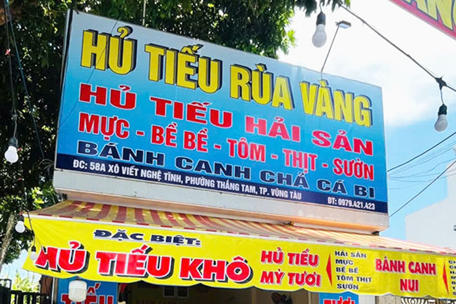Chọn kích thước bảng hiệu hủ tiếu