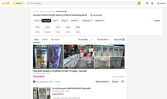 Địa chỉ bán tủ mát thanh lý online