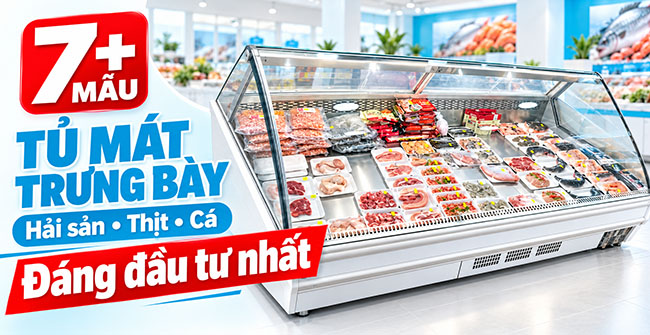 7+ Mẫu tủ mát trưng bày Hải sản, Thịt, Cá đáng đầu tư nhất