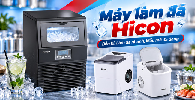 Máy làm đá Hicon: Bền bỉ, Làm đá Nhanh, Mẫu mã đa dạng