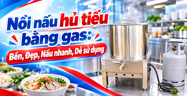 Nồi nấu hủ tiếu bằng gas: Bền, Đẹp, Nấu nhanh, Dễ sử dụng