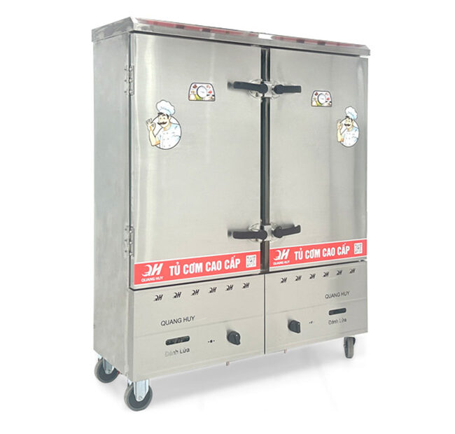 Quy trình sử dụng tủ cơm công nghiệp 24 khay gas