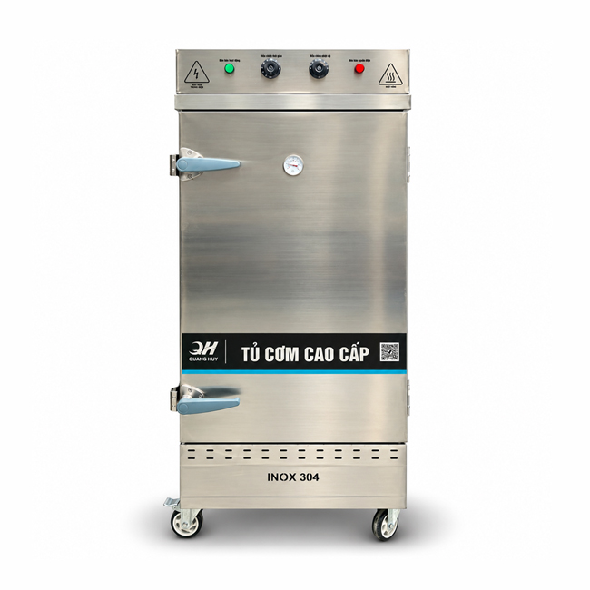 Tủ cơm công nghiệp điện 12 khay inox 304 TC12DL-SX