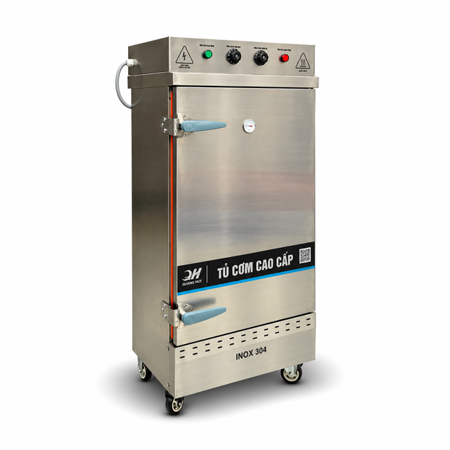 Tủ cơm công nghiệp điện 12 khay inox 304 TC12DL-SX
