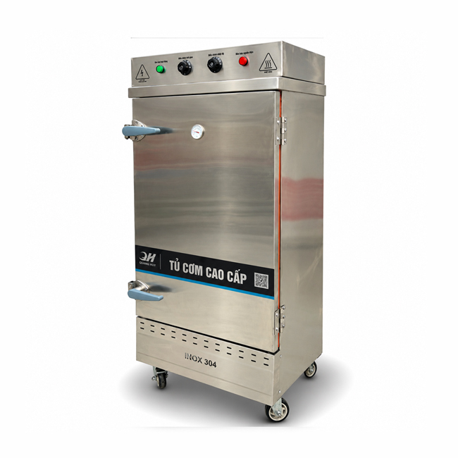 Tủ cơm công nghiệp điện 12 khay inox 304 TC12DL-SX