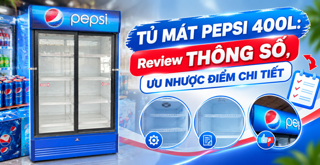 Tủ Mát Pepsi 400L: Review thông Số, Ưu Nhược điểm chi tiết