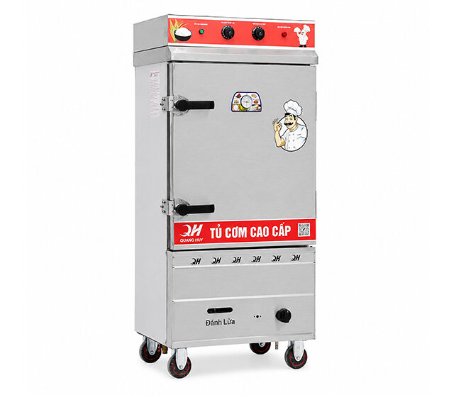 Tủ nấu cơm công nghiệp 8 khay điện gas