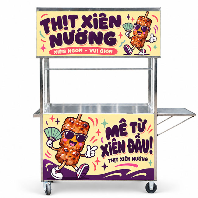 Xe bán thịt xiên nướng